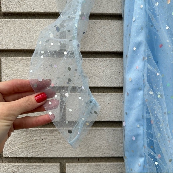 NWT Area Stars Stardust Light Blue Sparkle Mesh Mini Dress | Large - Picture 6 of 14